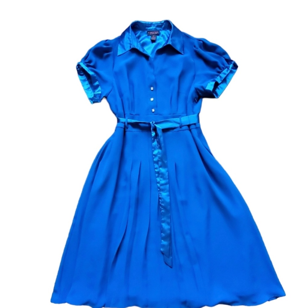 Vintage Electric Blue Swing Dress Size 12